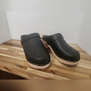 Lotta From Stockholm Black Leather Clogs